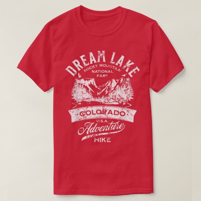 Camiseta Parque Nacional da Montanha Dream Lake Rocky em Di (Frente do Design)