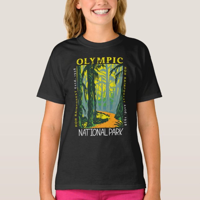 Camiseta Parque Nacional da olimpiadas Hoh RainForest aflit (Frente)