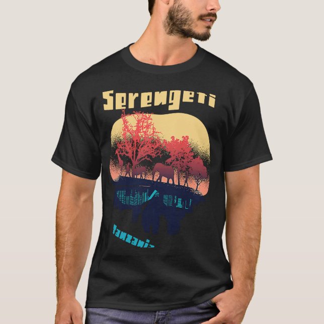 Camiseta Parque Nacional da Tanzânia Serengeti África Safar (Frente)