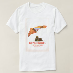 Camiseta parque nacional das cavernas de carlsbad mapa do n