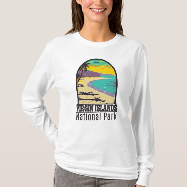 Camiseta Parque Nacional das Ilhas Virgens - Baía de Trunk (Frente)