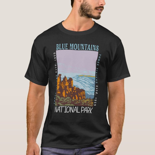 Camiseta Parque Nacional das Montanhas Azuis, Austrália, De (Frente)