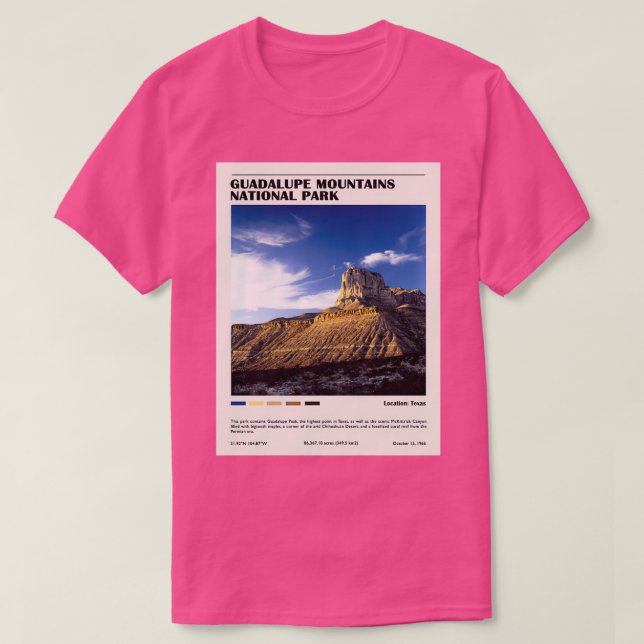 Camiseta Parque Nacional das Montanhas Guadalupe (Frente do Design)