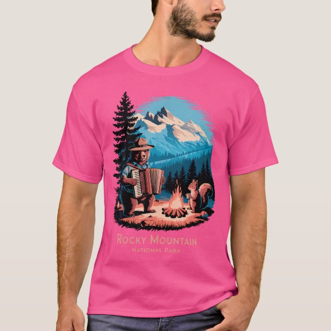 Camiseta Parque Nacional das Montanhas Rochosas Cênicas - U (Frente)