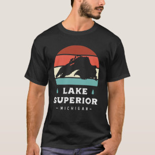 Camiseta Parque Nacional de Acampamento Retro Lago Superior
