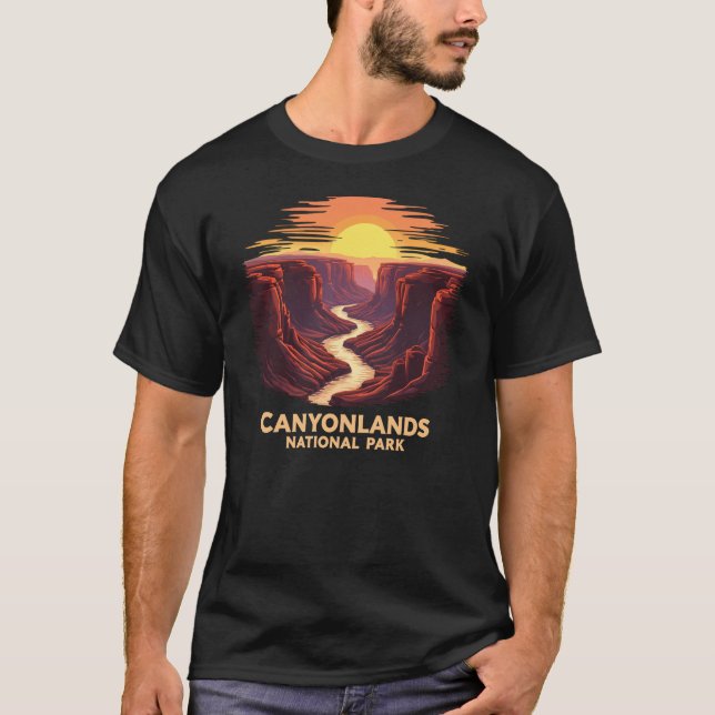 Camiseta Parque Nacional de Canyonlands Retro Paisagem Suns (Frente)