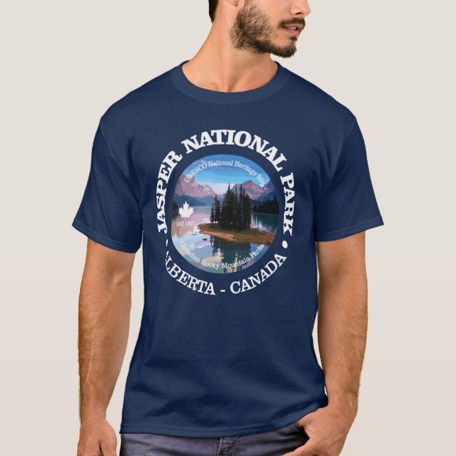Camiseta Parque Nacional de Jasper (lago Maligne) (Frente)
