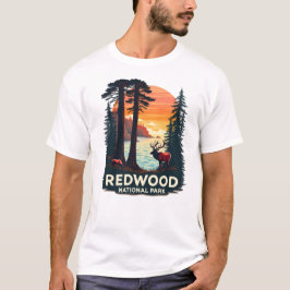 Camiseta Parque Nacional de Redwood - Cenário de Veados