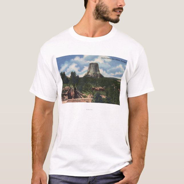 Camiseta Parque nacional de Teton, WY - a torre do diabo (Frente)