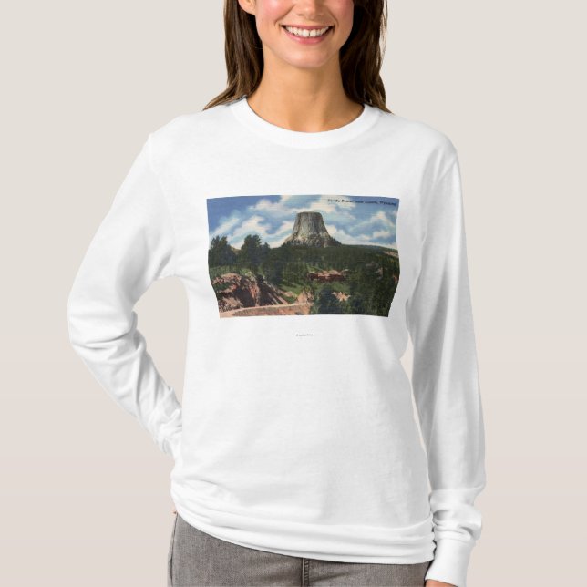 Camiseta Parque nacional de Teton, WY - a torre do diabo (Frente)