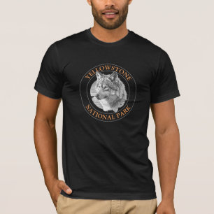 Camiseta Parque Nacional de Yellowstone, Arte do Lobo Cinze