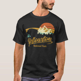 Camiseta Parque Nacional de Yellowstone Bison Hiking Vintag