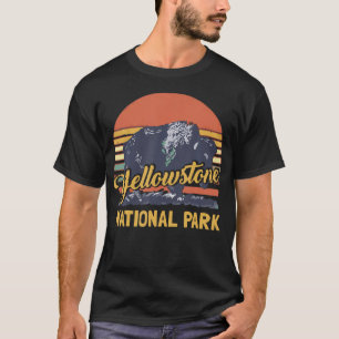 Camiseta Parque Nacional de Yellowstone Bisonho Retro Vinta