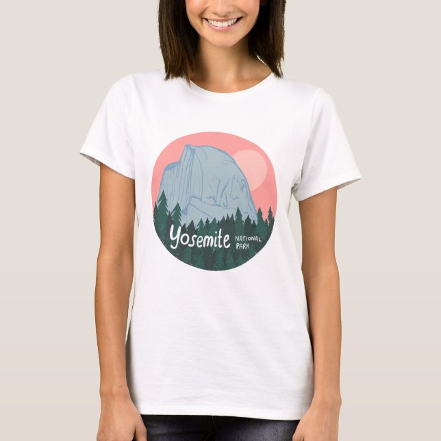 Camiseta Parque Nacional de Yosemite - Meia Dome Rosa (Frente)