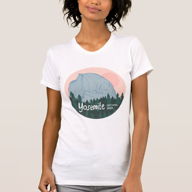 Camiseta Parque Nacional de Yosemite - Meia Dome Rosa (Frente)