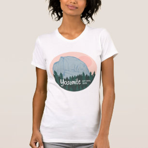 Camiseta Parque Nacional de Yosemite - Meia-Domo Rosa