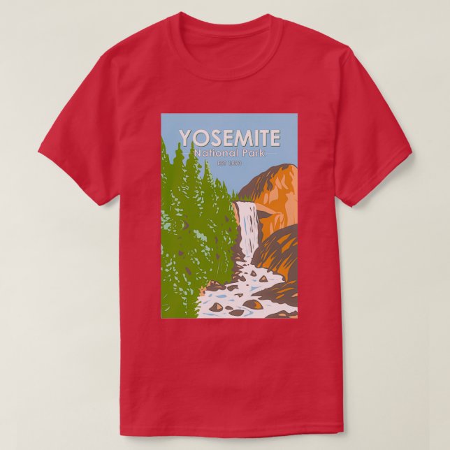 Camiseta Parque Nacional de Yosemite, Queda Vernal, Califor (Frente do Design)