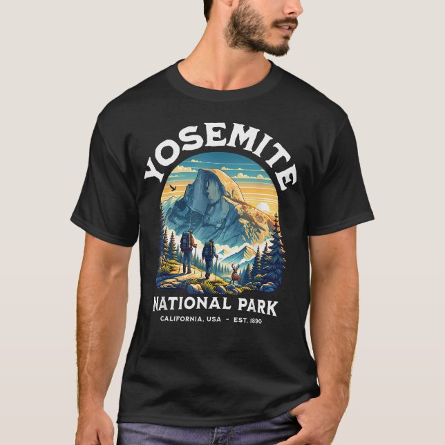 Camiseta Parque Nacional de Yosemite Retro (Frente)