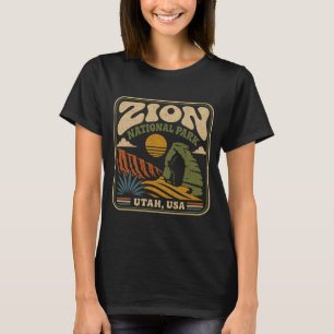 Camiseta Parque nacional de Zion retrô vintage canyon ao ar