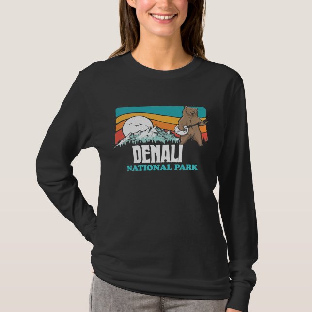 Camiseta Parque Nacional Denali Alasca Monta Banjo Bear (Frente)