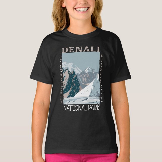 Camiseta Parque Nacional Denali Alaska Monte Huntington Ret (Frente)