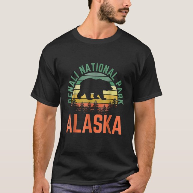 Camiseta Parque Nacional Denali Alaska Urso a Caminhar e a  (Frente)