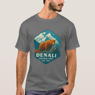 Camiseta Parque Nacional Denali Retro Mountain Wilderness S