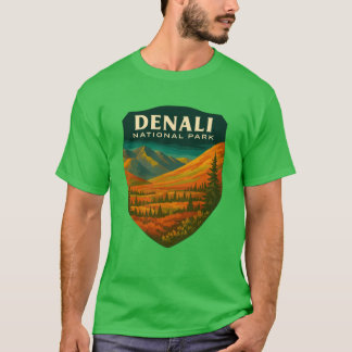 Camiseta Parque Nacional Denali Retro Mountain Wilderness S