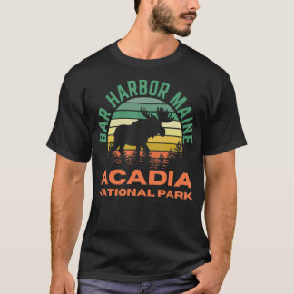 Camiseta Parque Nacional do bar Harbour Maine Acadia - Retr
