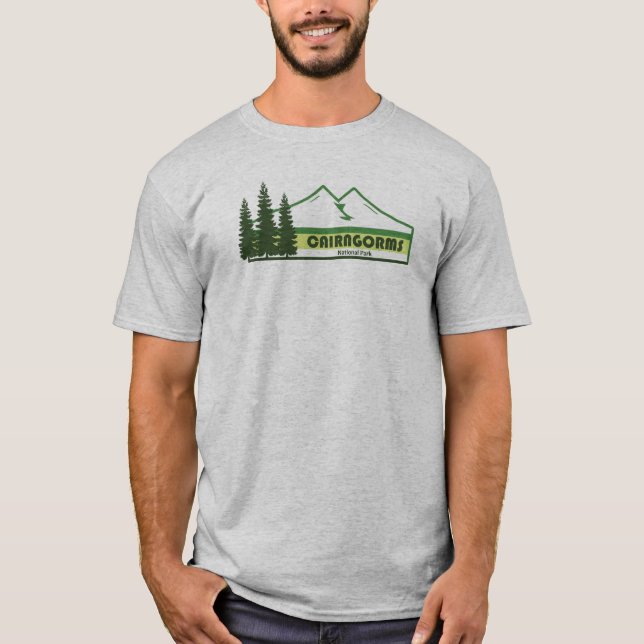 Camiseta Parque Nacional do Cairngorms - Greve Verde na Esc (Frente)