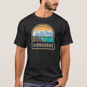 Camiseta Parque Nacional do Cairngorms Scotland Loch Etchac