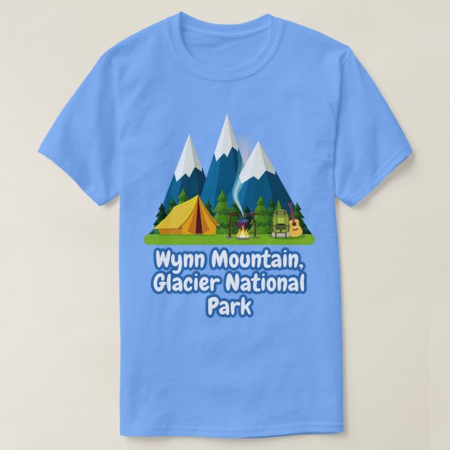 Camiseta Parque Nacional do Glacier da Montanha Wynn (Frente do Design)