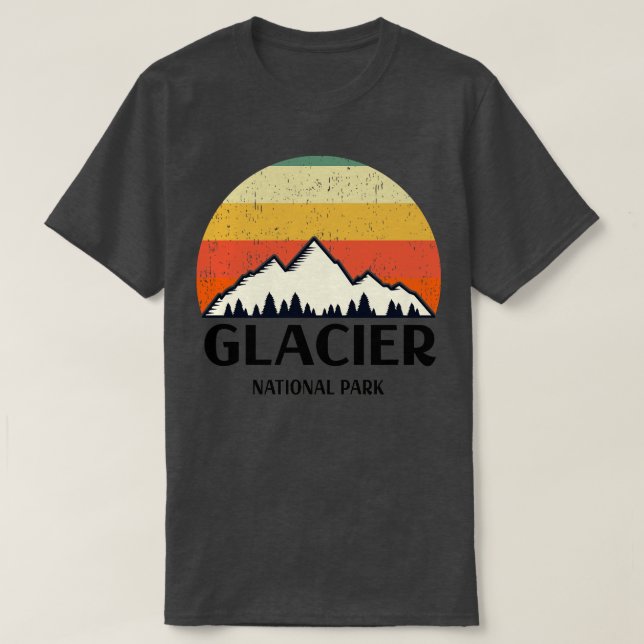 Camiseta Parque Nacional do Glacier Vintage (Frente do Design)