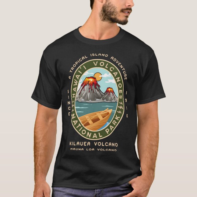 Camiseta Parque Nacional do Havaí: vulcões Kilauea Mauna Lo (Frente)