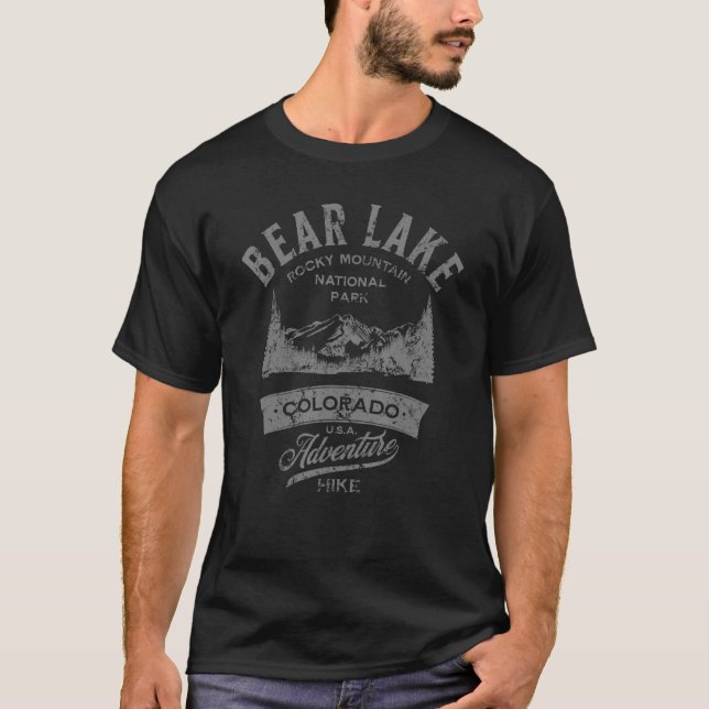 Camiseta Parque Nacional do Lago Bear Rocky Mountain, em Di (Frente)