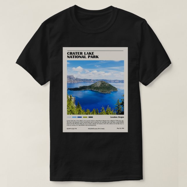 Camiseta Parque Nacional do Lago Crater 1 (Frente do Design)