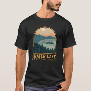 Camiseta Parque Nacional do Lago Crater Vintage Emblem