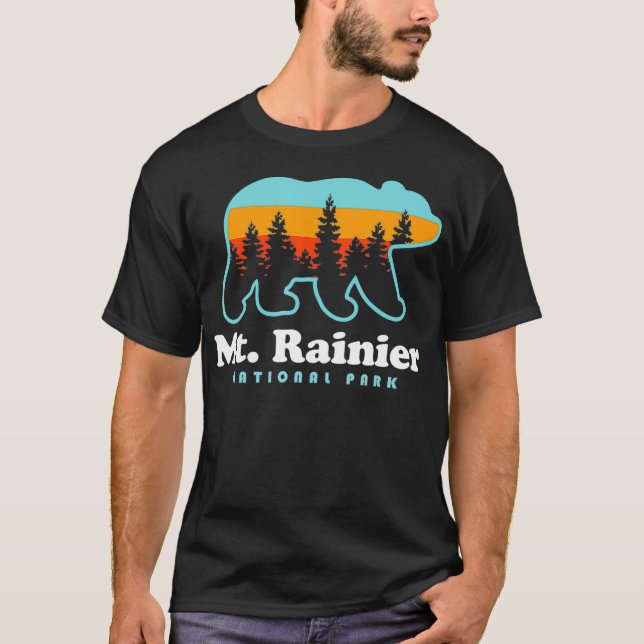 Camiseta Parque Nacional do Mt Rainier Hikes Washington Bea (Frente)