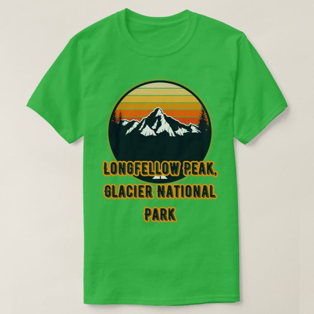 Camiseta Parque Nacional do Peak Glacier Longfellow (Frente do Design)