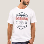 Camiseta Parque Nacional do Príncipe Edward Island Canada V<br><div class="desc">Parque Nacional do Príncipe Eduardo,  Crachá em relevo com design de folha de mapa único no parque.</div>