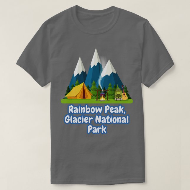 Camiseta Parque Nacional do Rainbow Peak Glacier (Frente do Design)