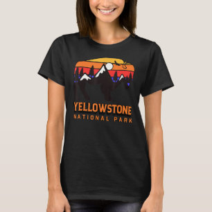 Camiseta Parque Nacional do Retro Bison Yellowstone Vintage