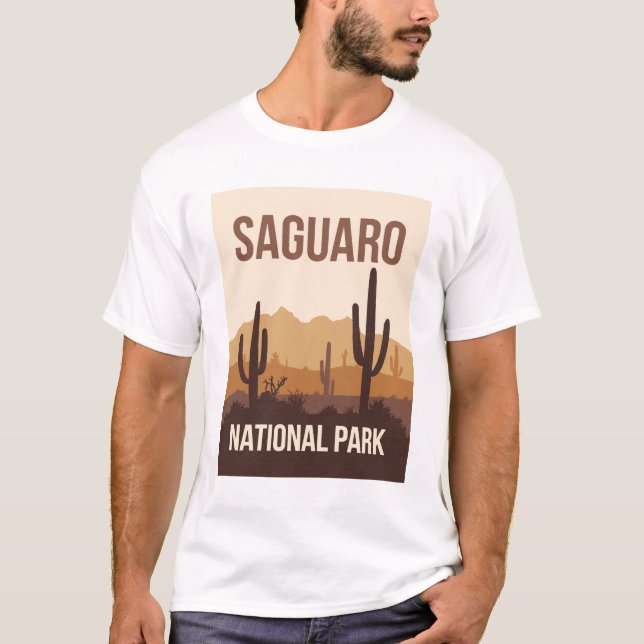 Camiseta Parque Nacional do Saguaro - Viagem mínima (Frente)