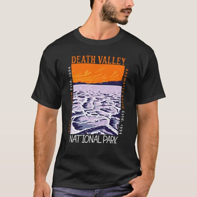 Camiseta Parque Nacional do Vale da Morte Bacia de Badwater (Frente)