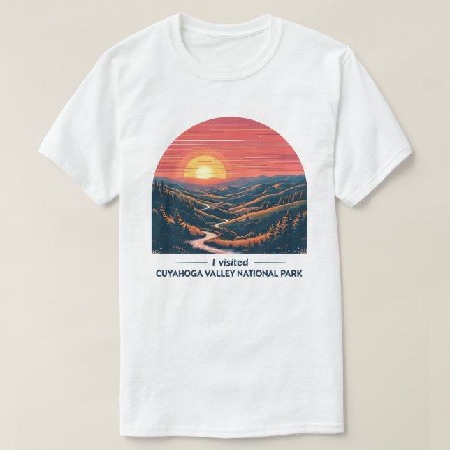 Camiseta Parque Nacional do Vale do Cuyahoga Arte Retrocênt (Frente do Design)