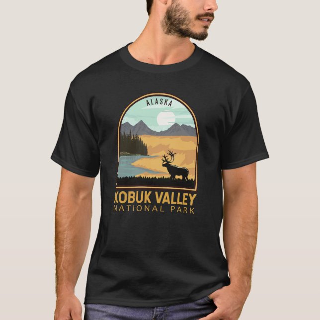 Camiseta Parque Nacional do Vale do Kobuk, Vintage Emblem (Frente)