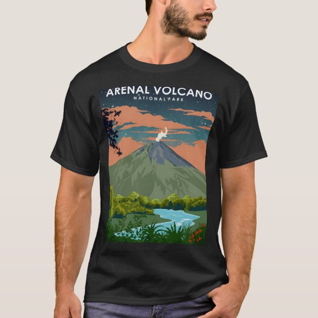 Camiseta Parque Nacional do Vulcão Arenal Costa Rica à Noit (Frente)