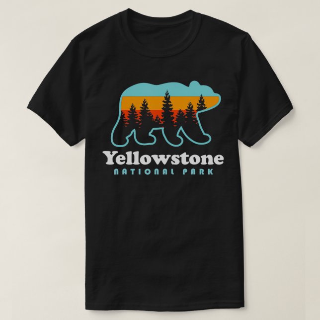 Camiseta Parque Nacional do Wyoming Bear Men T (Frente do Design)