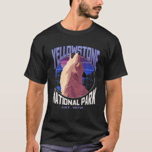 Camiseta Parque Nacional do Yellowstone Wolf Vintage Gift
