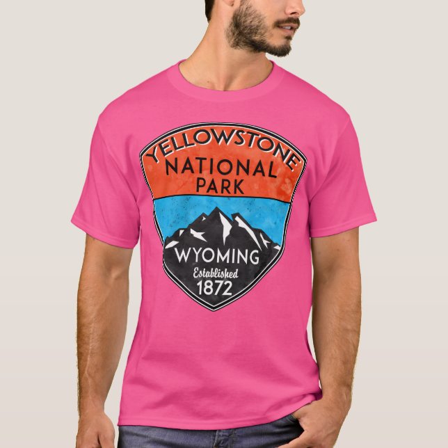 Camiseta Parque Nacional do Yellowstone Wyoming Hiking Hike (Frente)
